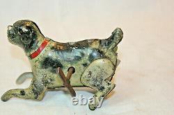 Vintage Guntermann German Wind Up Pressed Steel Jumpingflipping Dog