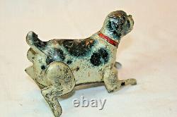 Vintage Guntermann German Wind Up Pressed Steel Jumpingflipping Dog