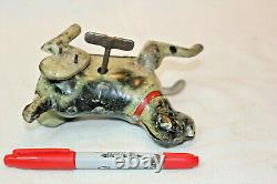 Vintage Guntermann German Wind Up Pressed Steel Jumpingflipping Dog