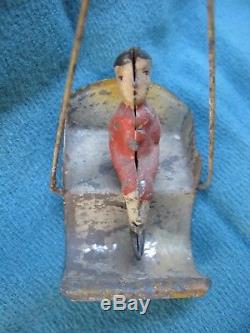 Vintage Gunthermann Early 1900's Tin Wind-Up Carousel with People Germany Working