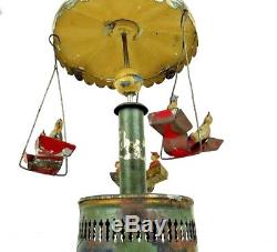 Vintage Gunthermann/Günthermann Early 1900's Tin Wind-Up Carousel Working