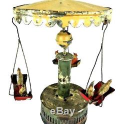 Vintage Gunthermann/Günthermann Early 1900's Tin Wind-Up Carousel Working