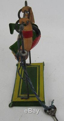 Vintage Gunthermann Tin Wind Up Toy Acrobatic Monkey Working