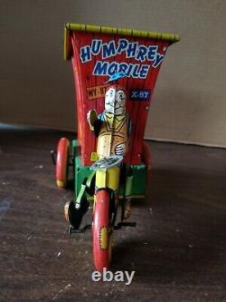 Vintage HUMPHREY MOBILE Wyandotte Joe Palooka Tin Litho Wind-up Toy WORKS