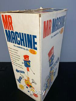 Vintage Ideal Mr Machine Wind-up Robot Walker Toy Complete In Box 1960