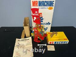 Vintage Ideal Mr Machine Wind-up Robot Walker Toy Complete In Box 1960