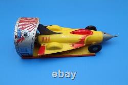 Vintage Ideal Toy Rocket Friction Wind Up Jet Space Car Launcher 4867 1950s