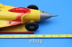 Vintage Ideal Toy Rocket Friction Wind Up Jet Space Car Launcher 4867 1950s