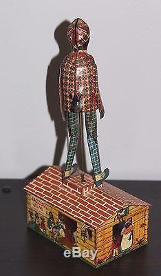 Vintage JAZZBO JIM The Dancer on the Roof 1921 Unique Art Wind-Up Toy