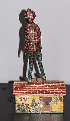 Vintage JAZZBO JIM The Dancer on the Roof 1921 Unique Art Wind-Up Toy