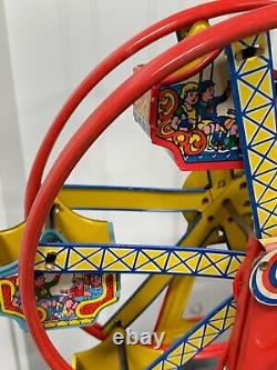 Vintage J Chein & Co. Wind Up Tin Litho Ferris Wheel #172 Hercules Toy with BOX
