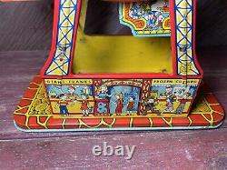 Vintage J. Chein & Co. Wind Up Tin Litho Ferris Wheel #172 Hercules Toy with BOX