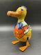 Vintage J. Chein Mechanical Tin Litho Walking Duck Wind Up Toy Working EXC