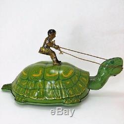 Vintage J. Chein Native in Turtle-Wind-Up- NO. 145 Mechanic Tin Toy RARE