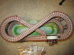 Vintage J. Chein Roller Coaster & 1 Car Litho Wind-Up Toy