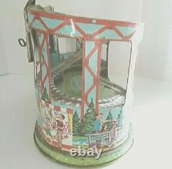 Vintage J. Chein Roller Coaster Wind Up Tin Toy