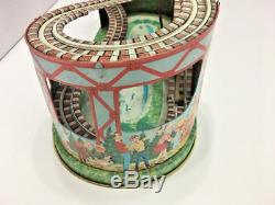 Vintage J Chein Tin Litho Mechanical Wind Up Roller Coaster