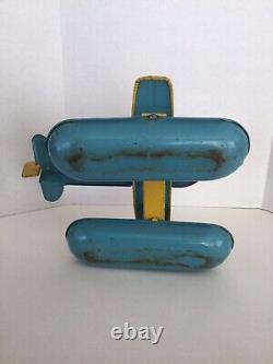 Vintage J. Chein Tin Litho Toy Windup Pontoon Sea Plane
