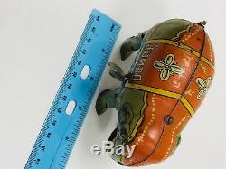 Vintage Jumbo Elephant Made In U. S. Zone German Wind-Up Tin Toy