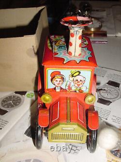 Vintage KO Merry Ball Blower TIN Wind-Up TOY Circus Car new in box