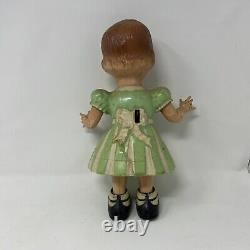 Vintage Key Wind Up Skating Doll Hard Plastic Toy