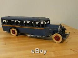Vintage Kingsbury 788 Passenger Bus Wind Up Pressed Steel Toy! L@@K