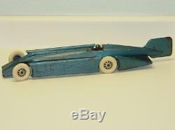 Vintage Kingsbury Golden Arrow Racer, Pressed Steel Toy, Wind Up, Blue