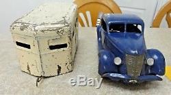 Vintage Kingsbury Toys Zepher & Travel Trailer Wind Up Works! W Org. Paint