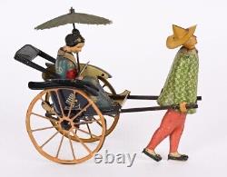 Vintage LEHMANN TIN WINDUP MASUYAMA RICKSHAW (All Original and Complete)