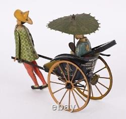 Vintage LEHMANN TIN WINDUP MASUYAMA RICKSHAW (All Original and Complete)