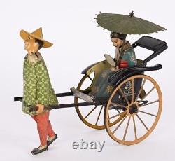 Vintage LEHMANN TIN WINDUP MASUYAMA RICKSHAW (All Original and Complete)