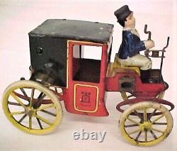 Vintage Lehmann Marke Tin Wind-up Horseless Carriage Toy Car