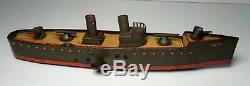 Vintage Lehmann TAKU Tin Windup Torpedo Gun Boat #671 c. 1913