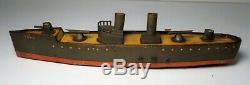 Vintage Lehmann TAKU Tin Windup Torpedo Gun Boat #671 c. 1913