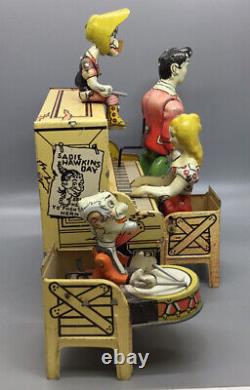 Vintage Li'l Abner and his Dogpatch Band Wind-Up Tin Toy with Original Box