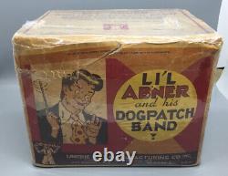 Vintage Li'l Abner and his Dogpatch Band Wind-Up Tin Toy with Original Box