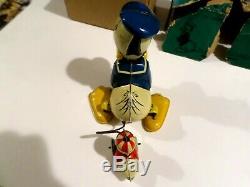 Vintage Linemar / Marx Walt Disney Donald Duck & Huey Tin Wind Up /friction Toy