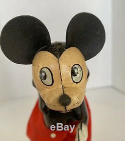 Vintage Linemar Mickey Mouse Wind-up Roller Skater in Great Condition