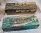 Vintage Linemar PT 107 Torpedo Boat Tin Battery Operated and PT 92 wind up
