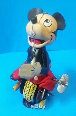 Vintage Linemar Tin Wind up Mickey Mouse Unicycle