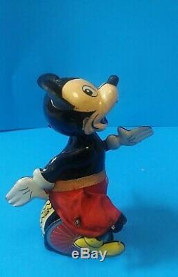 Vintage Linemar Tin Wind up Mickey Mouse Unicycle