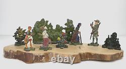 Vintage Little Red Riding Hood Metal Toys with Wolf, Grandmother & Hunter