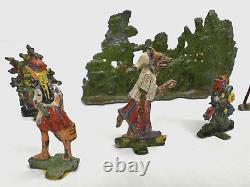Vintage Little Red Riding Hood Metal Toys with Wolf, Grandmother & Hunter