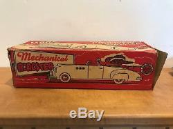 Vintage Louis Marx CO. Mechanical Roadster Tin Litho Wind up Rare With Box 1950s