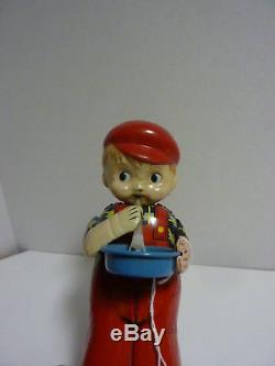 Vintage MARUSAN San Japan BUBBLE BOY Tin Wind Up Toy