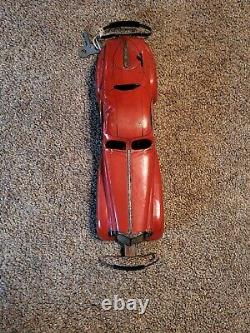 Vintage MARX 1930's Red Lithographed Tin Windup Marvel Bumper Car #711, with Key