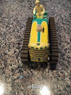 Vintage MARX 5 Wind-up Tin Lithograph Toy Tractor WORKS! Great Shape
