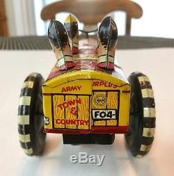 Vintage MARX Old Jalopy College Boys Crazy Car Tin Litho Wind-Up Toy