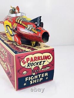 Vintage MARX TIN WINDUP FLASH GORDON ROCKET FIGHTER with Box