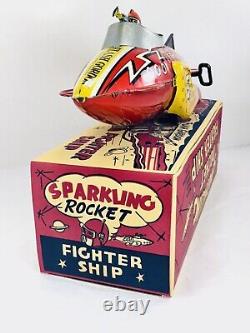 Vintage MARX TIN WINDUP FLASH GORDON ROCKET FIGHTER with Box